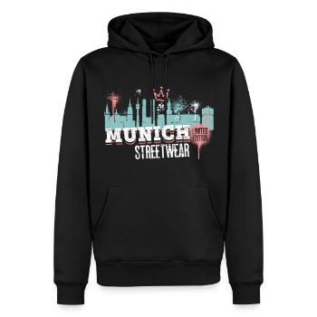 Munich Munich Skyline City Germany Graffiti - Men’s Premium Organic Hoodie - black - Front - Nico (187cm)