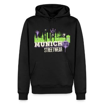Munich Munich Skyline City Germany Graffiti - Men’s Premium Organic Hoodie - black - Front - Nico (187cm)