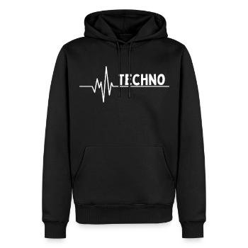 Frequency for Techno - Raverwear - Men’s Premium Organic Hoodie - black - Front - Nico (187cm)