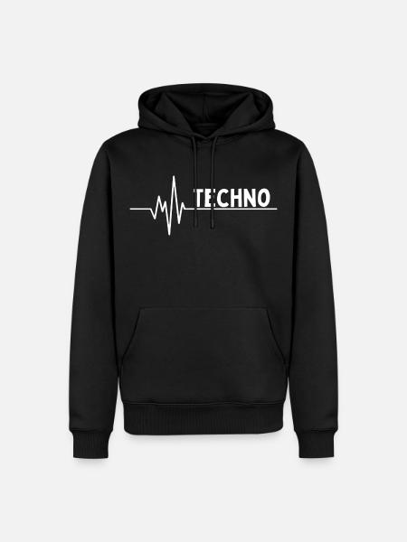 Frequency for Techno - Raverwear - Men’s Premium Organic Hoodie - black