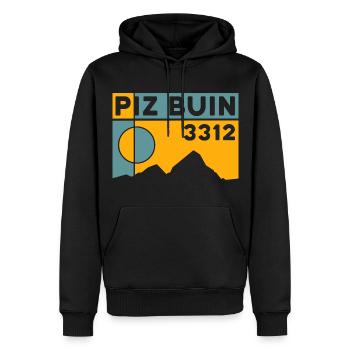Berg Piz Buin Tour Ascension Souvenir Souvenir - Sweat à capuche Premium bio Homme - noir - Devant - Nico (187cm)