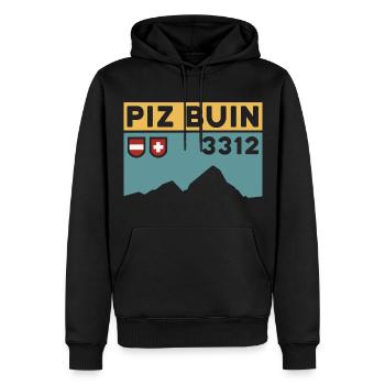 Mont Piz Buin Tour Tour Randonnée Souvenir - Sweat à capuche Premium bio Homme - noir - Devant - Nico (187cm)