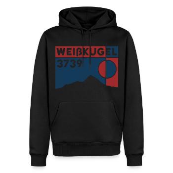 Weisskugel Weisskugel Montagne Tyrol du Sud Tour alpin - Sweat à capuche Premium bio Homme - noir - Devant - Nico (187cm)
