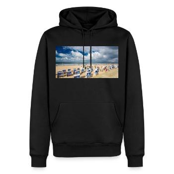 Sylt - Sweat à capuche Premium bio Homme - noir - Devant - Nico (187cm)