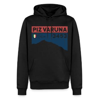 Piz Varuna Ski Touring Ski Resort Hiking Normal Route - Men’s Premium Organic Hoodie - black - Front - Nico (187cm)