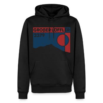 Großer Löffler North Ridge High Altitude Tour Ski de randonnée Souvenirs - Sweat à capuche Premium bio Homme - noir - Devant - Nico (187cm)