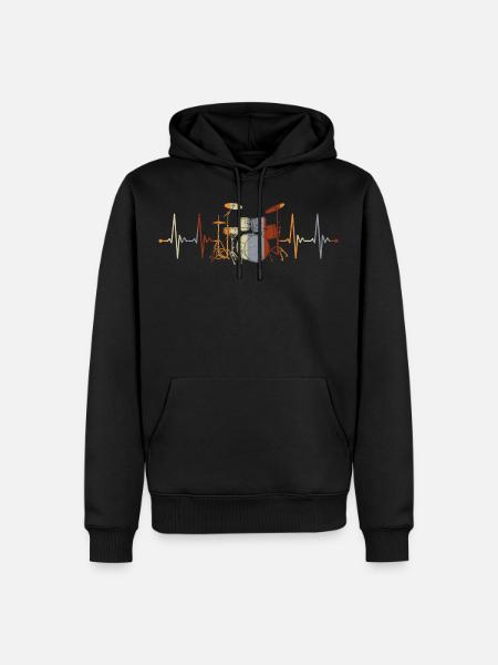 Schlagzeug Schlagzeuger Drummer Herzschlag - Herre Premium økologisk hoodie - sort