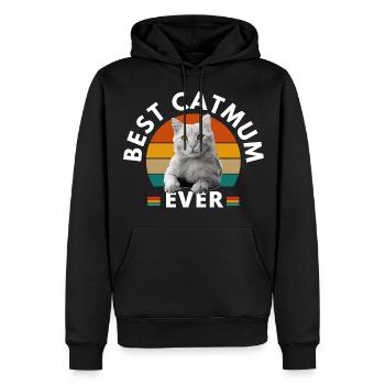 BEST CAT MUM EVER - Men’s Premium Organic Hoodie - black - Front - Nico (187cm)