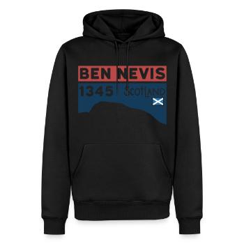 Ben Nevis Munro ensachage souvenir de l’Écosse - Sweat à capuche Premium bio Homme - noir - Devant - Nico (187cm)