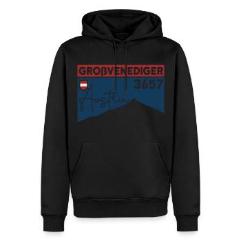 Großvenediger Tour Skitour Bergtour Normalweg - Männer Premium Bio Hoodie - Schwarz - Vorne - Nico (187cm)
