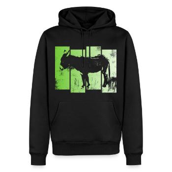 Esel Lustig Mähne Hufe Stur Reiten - Männer Premium Bio Hoodie - Schwarz - Vorne - Nico (187cm)