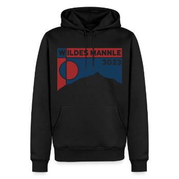 Wildes Mannle Wandern Ötztal Souvenir Andenken - Männer Premium Bio Hoodie - Schwarz - Vorne - Nico (187cm)