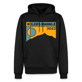 Wildes Mannle Randonnée Randonnée Ski De Randonnée Souvenirs - Sweat à capuche Premium bio Homme - noir - Devant - Nico (187cm)