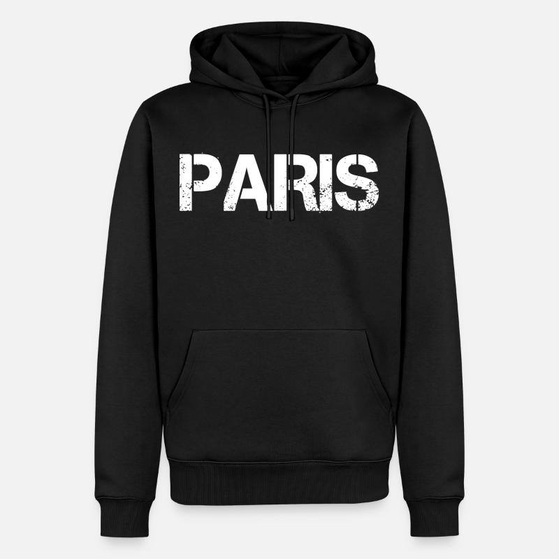 Paris - Sweat à capuche Premium bio Homme - noir