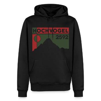 Hochvogel Wanderung Tour Berg Riss Allgäuer Alpen - Männer Premium Bio Hoodie - Schwarz - Vorne - Nico (187cm)