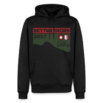 Bettmerhorn Bettmeralp Wanderung Wandern Wallis - Männer Premium Bio Hoodie - Schwarz - Vorne - Nico (187cm)