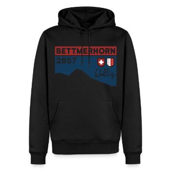 Bettmerhorn Bettmeralp Wanderung Wandern Wallis - Männer Premium Bio Hoodie - Schwarz - Vorne - Nico (187cm)