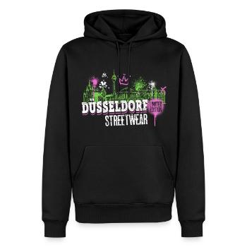 Düsseldorf Skyline Stadt Deutschland Graffiti - Männer Premium Bio Hoodie - Schwarz - Vorne - Nico (187cm)