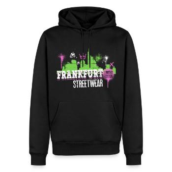 Francfort, Skyline, ville, Allemagne, Graffiti - Sweat à capuche Premium bio Homme - noir - Devant - Nico (187cm)