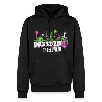 Dresden Skyline City Germany Graffiti - Men’s Premium Organic Hoodie - black - Front - Nico (187cm)