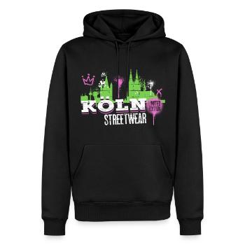 Köln Skyline Stadt Deutschland Cologne Graffiti - Männer Premium Bio Hoodie - Schwarz - Vorne - Nico (187cm)