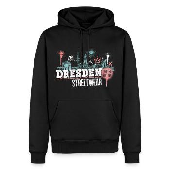 Dresden Skyline City Germany Graffiti - Men’s Premium Organic Hoodie - black - Front - Nico (187cm)