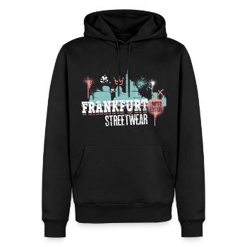 Francfort, Skyline, ville, Allemagne, Graffiti - Sweat à capuche Premium bio Homme - noir - Devant - Nico (187cm)