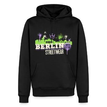 Berlin Skyline Stadt Deutschland Graffiti Kunst - Männer Premium Bio Hoodie - Schwarz - Vorne - Nico (187cm)