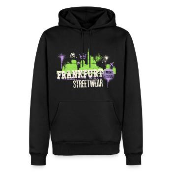 Francfort, Skyline, ville, Allemagne, Graffiti - Sweat à capuche Premium bio Homme - noir - Devant - Nico (187cm)