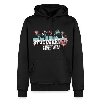 Stuttgart Skyline Stadt Deutschland Graffiti Kunst - Männer Premium Bio Hoodie - Schwarz - Vorne - Nico (187cm)