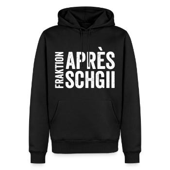 FRAKTION APRÈS-SCHGII - Männer Premium Bio Hoodie - Schwarz - Vorne - Nico (187cm)