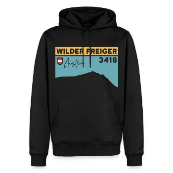 Wild Freiger Mountain Tour Red Ridge Summit Altitude - Men’s Premium Organic Hoodie - black - Front - Nico (187cm)