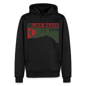 Wild Freiger Mountain Tour Red Ridge Summit Altitude - Sweat à capuche Premium bio Homme - noir - Devant - Nico (187cm)