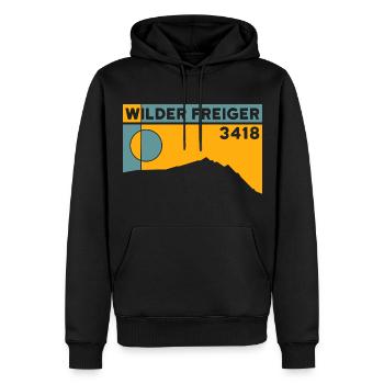 Wild Freiger Mountain Tour Red Ridge Summit Altitude - Sweat à capuche Premium bio Homme - noir - Devant - Nico (187cm)