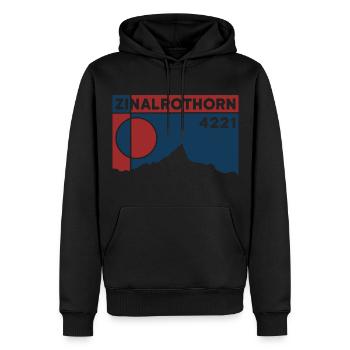 Zinalrothorn Voie normale Traversée de l’arête nord - Sweat à capuche Premium bio Homme - noir - Devant - Nico (187cm)