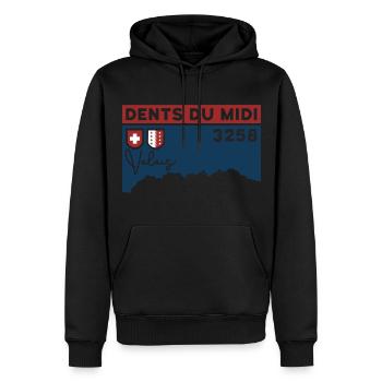 Dents Du Midi Finisher Valais Wallis Bergsteigen - Männer Premium Bio Hoodie - Schwarz - Vorne - Nico (187cm)