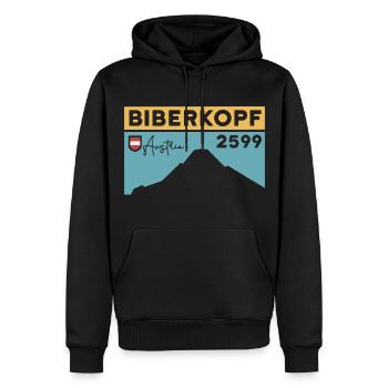 Biberkopf Höhe Warth Schröcken Station de ski Randonnée pédestre - Sweat à capuche Premium bio Homme - noir - Devant - Nico (187cm)