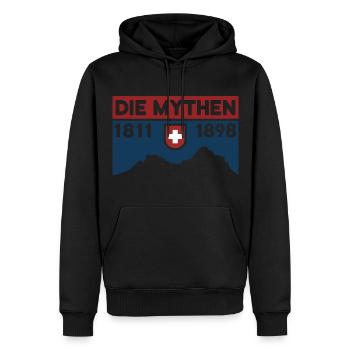 Big Little Myths Hike Souvenir de randonnée - Sweat à capuche Premium bio Homme - noir - Devant - Nico (187cm)