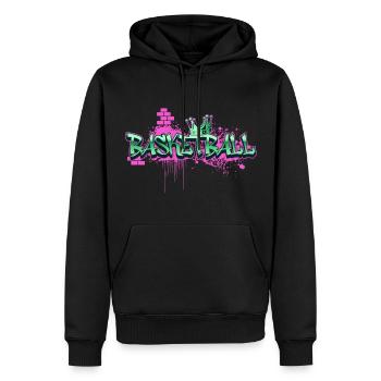 Basketball Graffiti Spray Sprayer Basketballer - Männer Premium Bio Hoodie - Schwarz - Vorne - Nico (187cm)