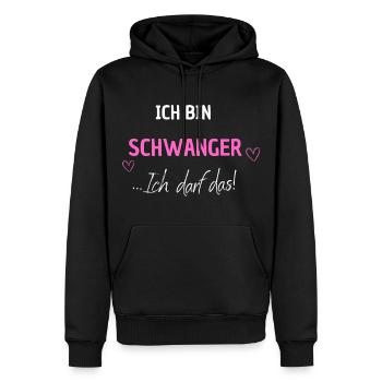 Für die Schwangerschaft - ich darf das. Mädchen - Männer Premium Bio Hoodie - Schwarz - Vorne - Nico (187cm)