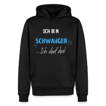 Für die Schwangerschaft - ich darf das. Junge - Männer Premium Bio Hoodie - Schwarz - Vorne - Nico (187cm)