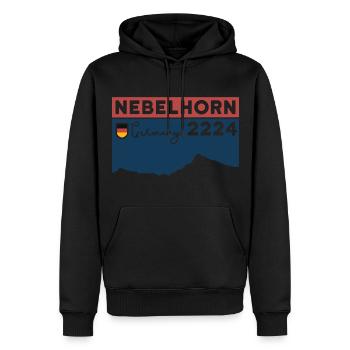 Nebelhorn Finisher Besteigung Wandern Oberstdorf - Männer Premium Bio Hoodie - Schwarz - Vorne - Nico (187cm)