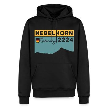 Nebelhorn Finisher Besteigung Wandern Oberstdorf - Männer Premium Bio Hoodie - Schwarz - Vorne - Nico (187cm)