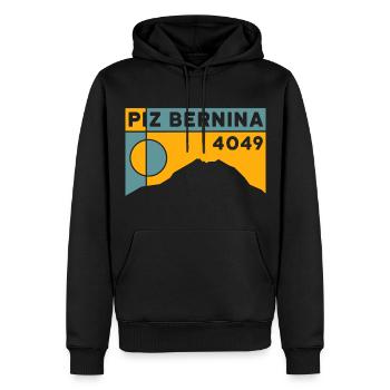 Piz Bernina - Männer Premium Bio Hoodie - Schwarz - Vorne - Nico (187cm)