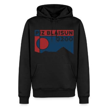 Piz Blaisun Ski Tour Mountain Tour Hiking East Ridge Height - Men’s Premium Organic Hoodie - black - Front - Nico (187cm)