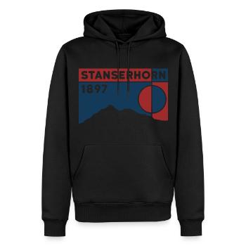 Randonnée au Stanserhorn Souvenir de randonnée en montagne de Stans - Sweat à capuche Premium bio Homme - noir - Devant - Nico (187cm)
