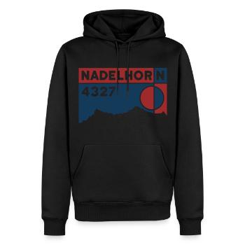 Nadelhorn Bergtour Hochtour Andenken Souvenir - Männer Premium Bio Hoodie - Schwarz - Vorne - Nico (187cm)