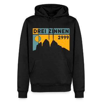 Drei Zinnen Tre Cime Lavaredo Dolomiten Wanderung - Männer Premium Bio Hoodie - Schwarz - Vorne - Nico (187cm)