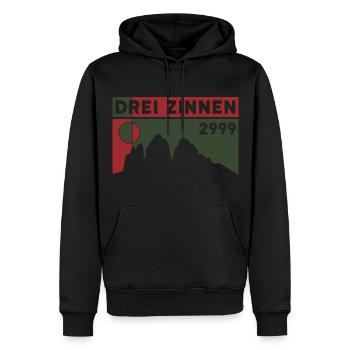 Trois Pics Tre Cime Lavaredo Dolomites Randonnée - Sweat à capuche Premium bio Homme - noir - Devant - Nico (187cm)