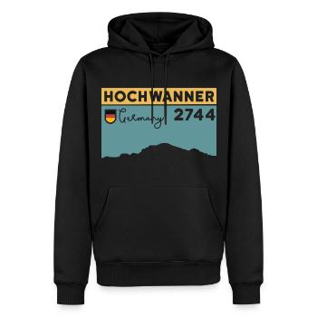 Berg Hochwanner Bergtour Skitour Normalweg Wandern - Männer Premium Bio Hoodie - Schwarz - Vorne - Nico (187cm)